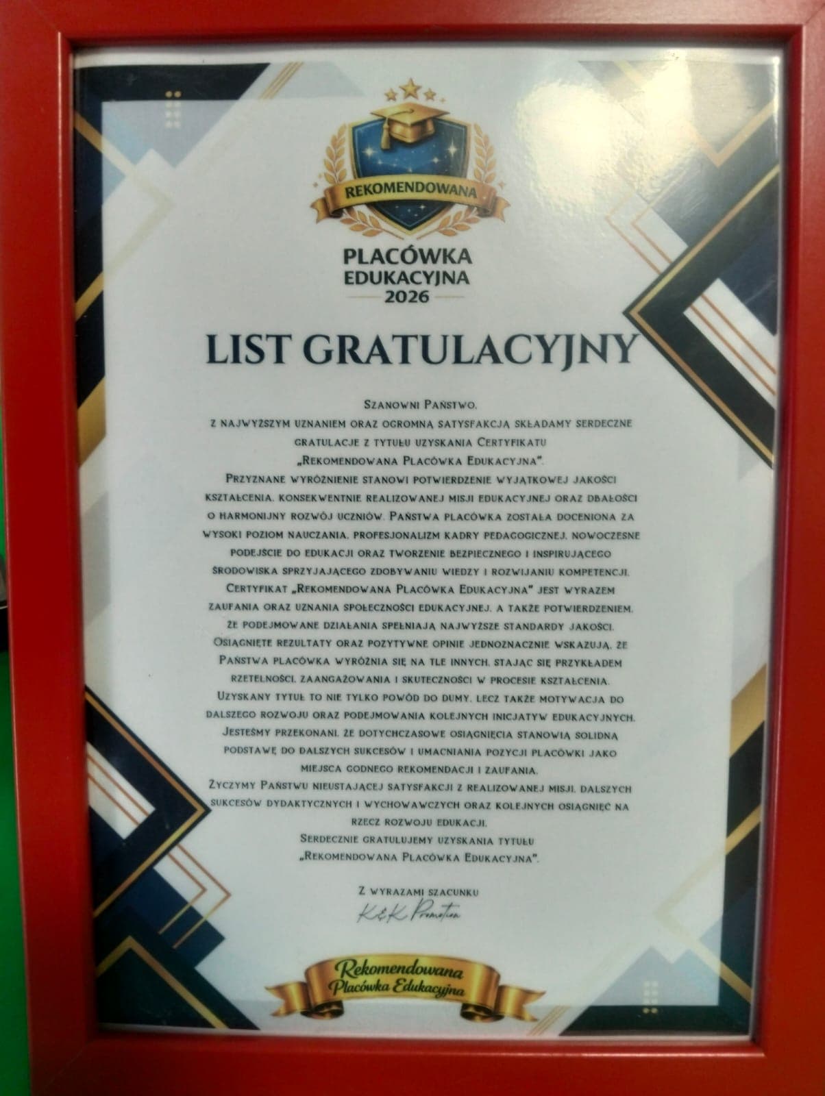 Nasze przedszkole zdobyło certyfikat!